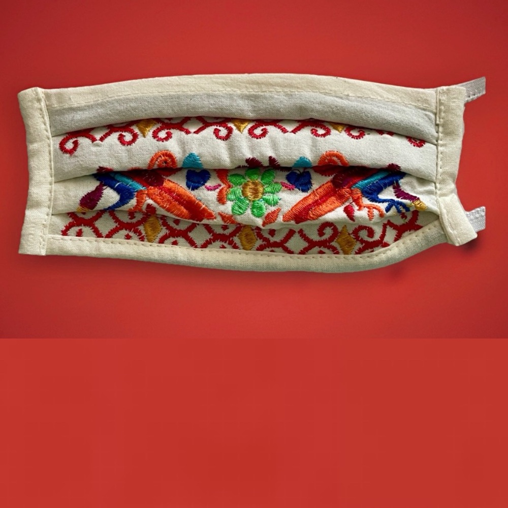 MEXICAN Folk Art Embroidered MASK NWOT Cotton Face Mask O/S